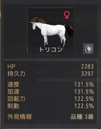 黒い砂漠 馬 品種3