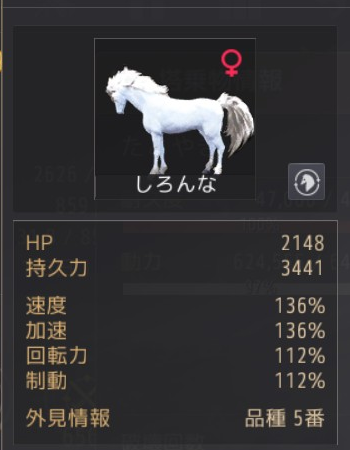 黒い砂漠 馬 品種5